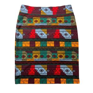 LuLaRoe Cassie Womens 3XL Geometrical Patterns‎ Elastic Waist Pencil Skirt NWOT
